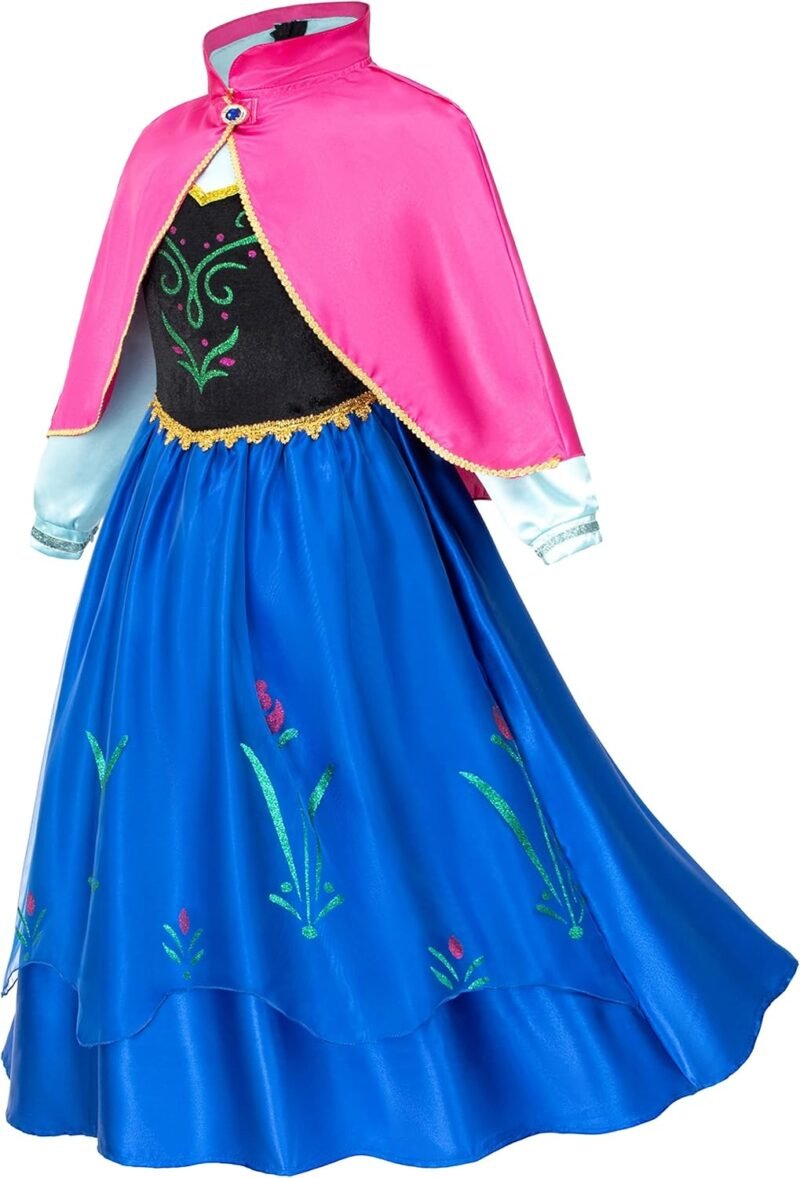 Princess Costumes Birthday Party Dress Up for Little Girls/Long Sleeve with Cape - Image 3