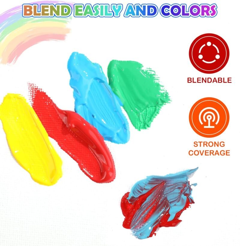 AROIC 16Colors Kids Washable Finger Paint, Non-Toxic, Art Painting Supplies for Toddlers, Finger Painting Supplies for Kids, Hand Paint Set DIY Crafts - Image 3