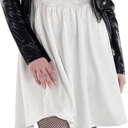 Party City Bride of Chucky Costume for Women - Costume Includes Biker Jacket, Dress, & Necklace - Costumes for Halloween, Birthday Parties & Themed Events