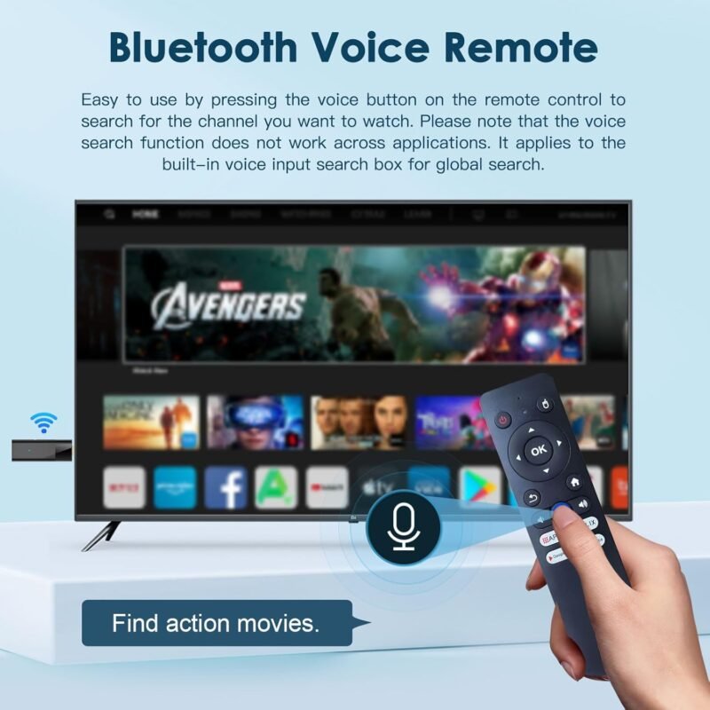 BL Android TV Stick 4K, 2025 Android TV Stick 10.0 2GB RAM 16GB ROM, Tv Stick 4K Ultra HD H313 CPU Supports 2.4G/5G Wi-Fi Bluetooth 5.0 USB HDR10 with Bluetooth Voice Remote Control - Image 5