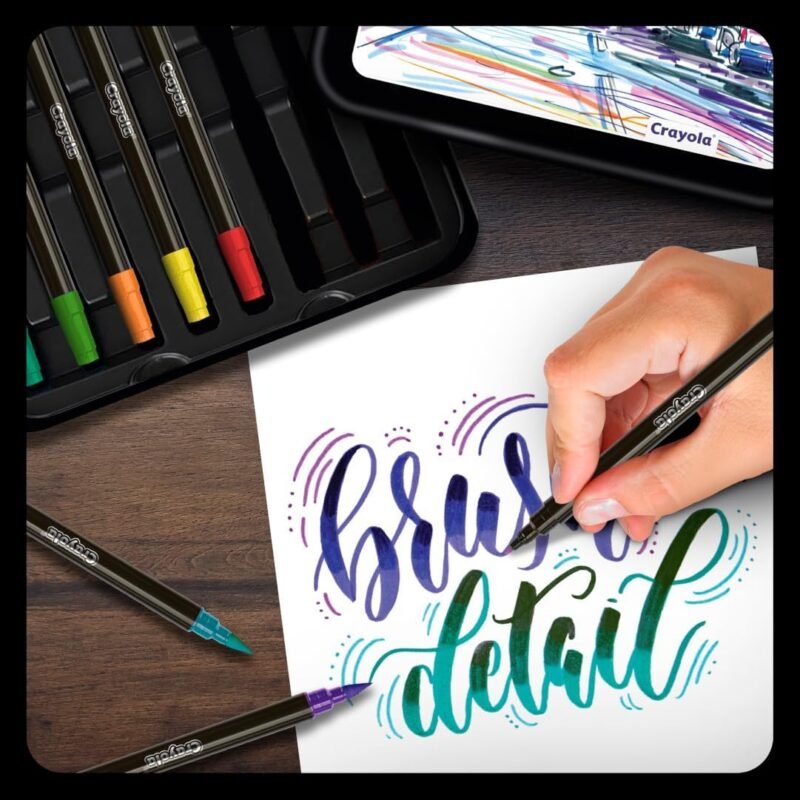 Crayola Brush & Detail Dual Tip Marker Set, 16 Markers, 32 Colors, Adult Coloring Markers, Gifts for Teens & Adults - Image 7