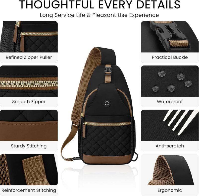 Small Crossbody Purses Bags for Women Men Travel, Chest Sling Bag Women Casual Cross Body Bag for Woman Sling Backpack - Image 7