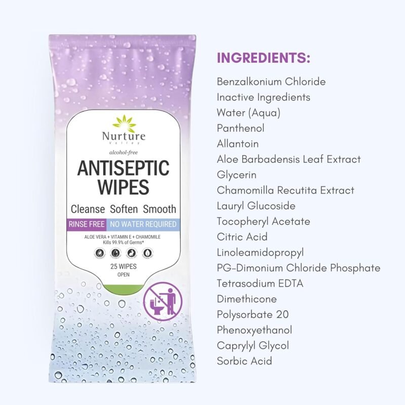 Nurture XL Antibacterial Body & Hand Wipes | Alcohol-Free Antiseptic Wet Sanitizer Towelettes for Germ Removal, Disinfecting Skin, Sanitizing Hands |Cleaning Cloths | Adults & Baby | Thick & Strong - Image 9