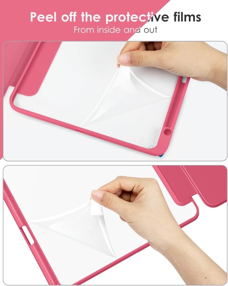 VIKESI Case for iPad (A16) 11-inch 2025 and iPad 10th Generation 10.9 Inch 2022, Clear Back and TPU Shockproof Frame Cover [Built-in Pencil Holder, Support Auto Sleep/Wake] - Watermelon - Image 7