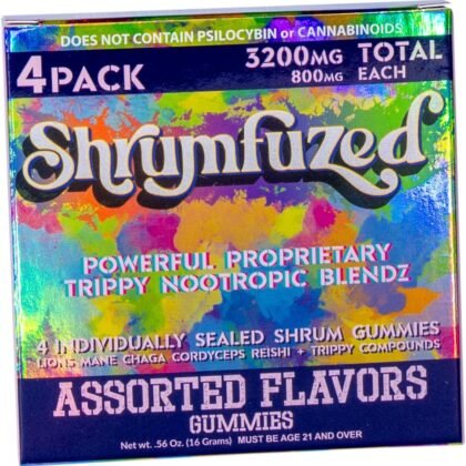 Proprietary Nootropic Gummy 8000mg - Lion's Mane, Reishi, Chaga, and Cordycep Nootropic Tripee Mushroom Blend (4, Assorted)