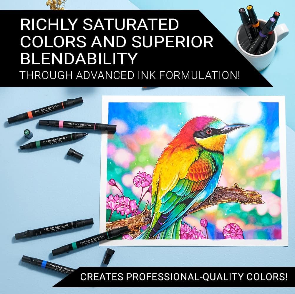 Prismacolor Premier Dual-Ended Art Markers Alcohol Marker Set 72 Count - Assorted Colors Perfect for Adult Coloring Drawing Art Supplies Bible Study Supplies - Image 3