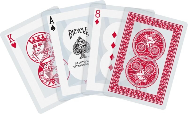 Bicycle Waterproof Red Playing Cards, Clear Plastic Playing Cards, Made from 30% Recycled Plastic, Perfect for Pool Games, Beach Trip, or Party Games - Image 4