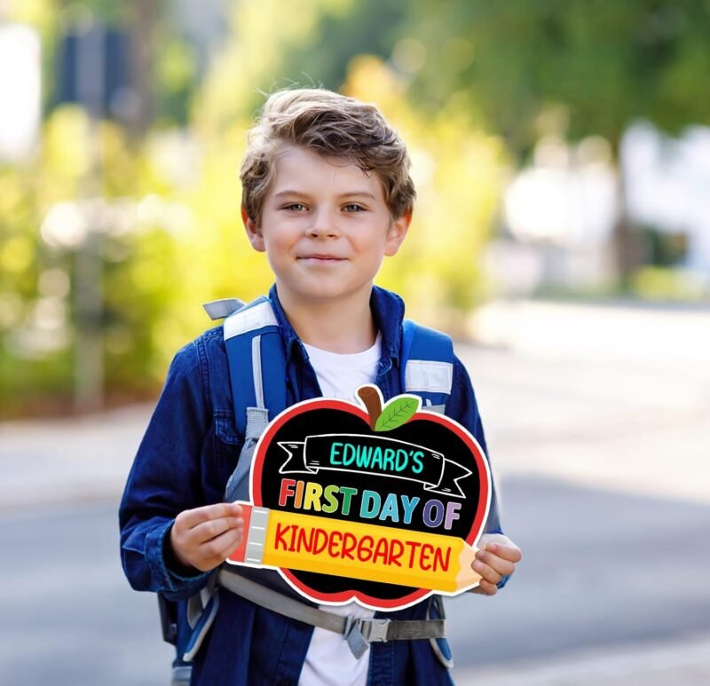 First and Last Day of School Chalkboard, 9.5"x11.8" Double Sided Pencil Back to School Sign for Kids Girls Boys Reusable 1st Day of Kindergarten Preschool Photo Props Sign - Image 4