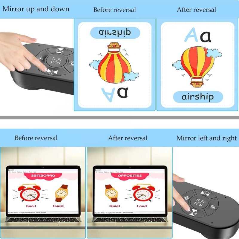 8MP USB Document Camera for Teachers and Classroom for A3 A4 Size with Dual Mic, 3-Level LED Light, Up and Down, Left and Right Image Inversion, for Distance Teaching & Learning - Image 4