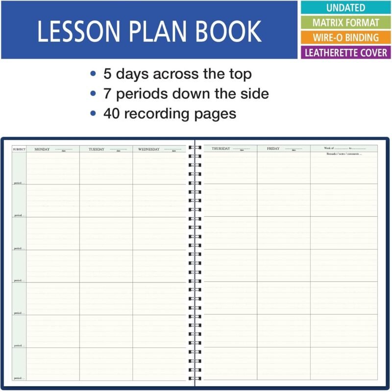 Elan Publishing Company 7 Period Teacher Lesson Plan; Days Horizontally Across The Top (W101) - Image 2