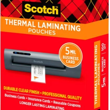 Scotch Thermal Laminating Pouches, 5 Mil Thick for Extra Protection, 2.32 x 3.70-Inches, Business Card Size, 100-Pack (TP5851-100)