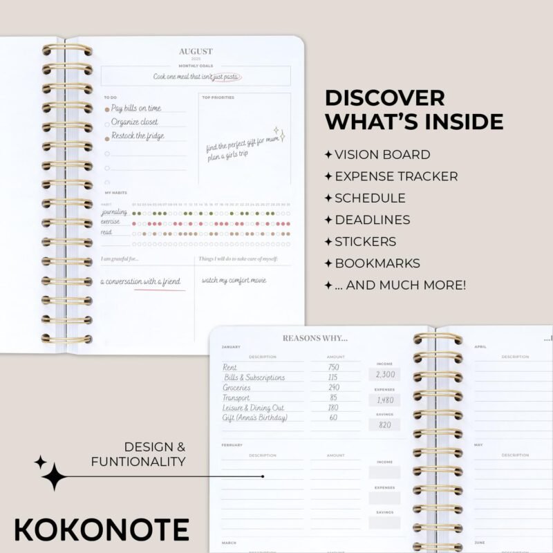 Planner 2025-2026 Gazette - Planner for Women 17 Month(Aug 25/ Dec 26) | Weekly & Monthly Academic planner 2025-2026 | 6.4" x 7.9" | Hardcover Agenda 2025 | Thick paper 120 g/m² - Image 3