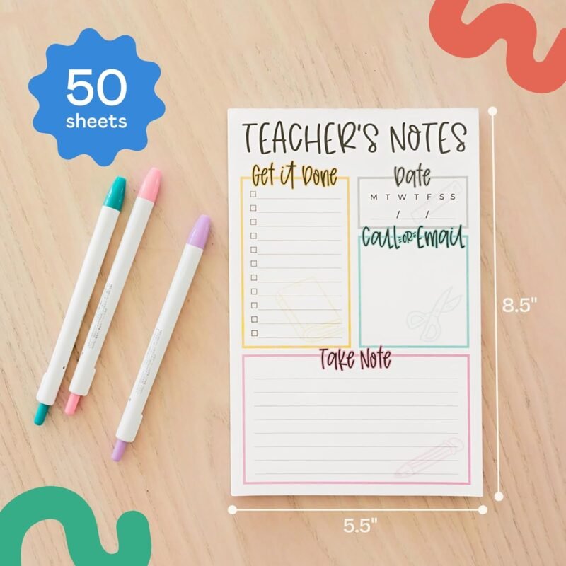 Tiny Expressions Teacher Notepad - To Do List Note Pad - Stationary Must Haves for Elementary and Middle School - Teacher Appreciation Gifts - Image 2