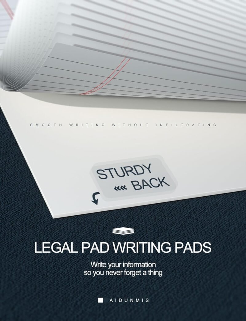 Legal Pads 5x8 Inch Writing Pads for Office Note Pads 5x8 for Work 80 GSM Paper College Ruled Legal Pad To Do List Notepad 30 Sheets 6 Pack Notebook Writing Pad Notepads for Grocery List Shopping List - Image 5