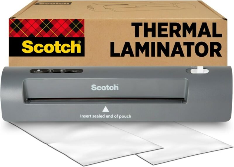Scotch TL901X Thermal Laminator, 1 Laminating Machine, Gray, Laminate School Assignments and Documents, for Dorm Room or School Supplies, 9 in.