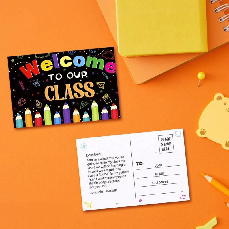 Teacher Postcards for Students - 30Pcs Back to School Postcards for Students Kids from Teacher Welcome to Our Class Postcard Gifts for Back to School Teachers Classroom Supplies - Image 6