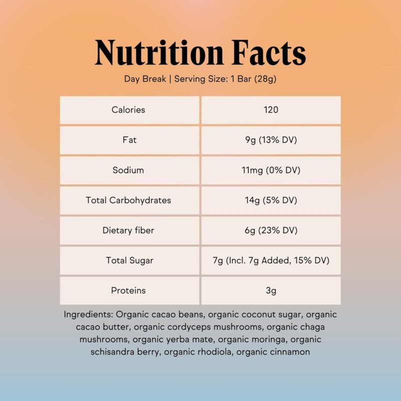 Raaka Functional Mushroom Chocolate | Day Break - Focus & Energy | 63% Cacao Dark Chocolate, Yerba Mate, Cordyceps Mushrooms, Chaga | Vegan, Organic, Gluten-Free | 10 Adaptogen Chocolate Bars - Image 2