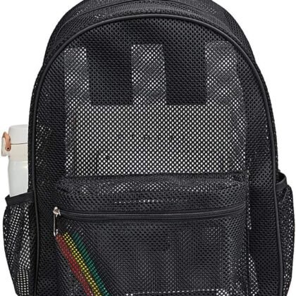 COVAX Heavy Duty Mesh Backpack, See Through College Backpack with Padded Shoulder Straps for Swimming, Outdoor Sports