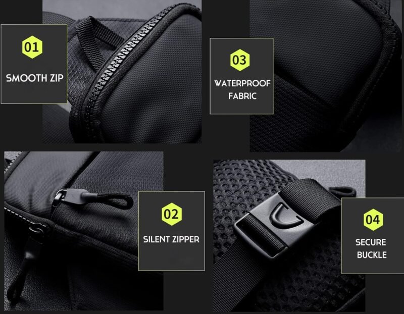 Simptech Mini Crossbody Sling Bag Chest Bag Dual Pocket Water Resistant Fanny Pack Running Phone Holder for Men Women Workout Travelling - Image 6