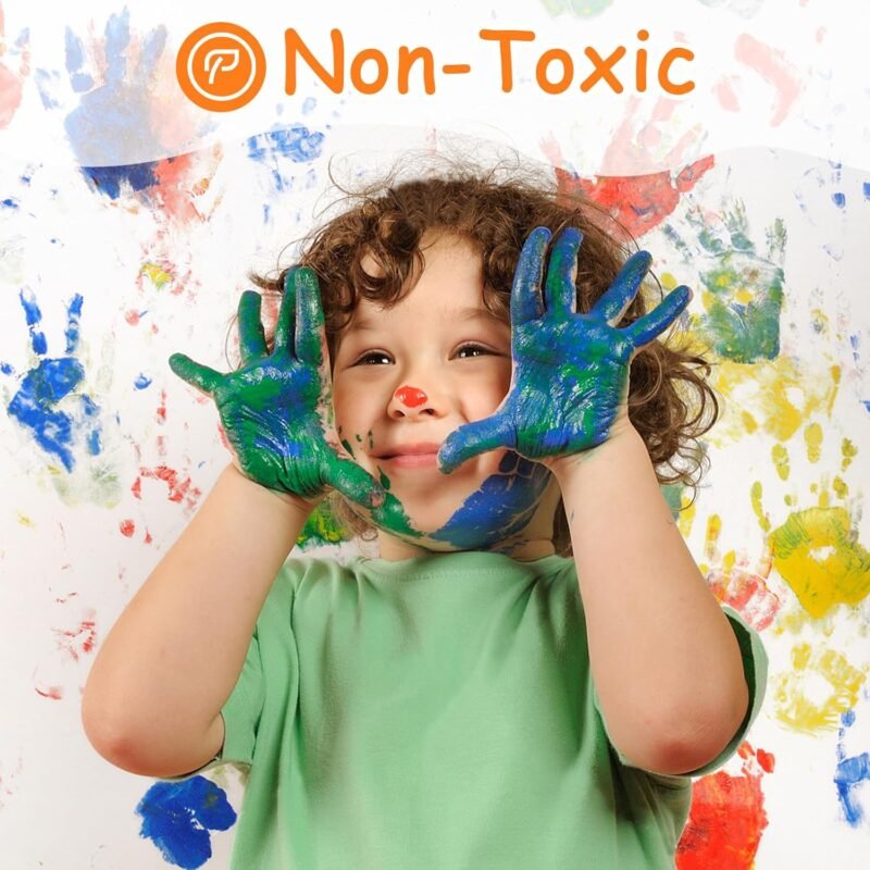 ABEIER Washable Finger Paint for Toddlers, Safe Non-Toxic, 12 Vibrant Colors (1.21fl oz), Baby Safe Paint for Hand and Feet, Mess Free Art Supplies for Kids, Preschool Learning Gifts, Ages 1-3 4 5 6+ - Image 5
