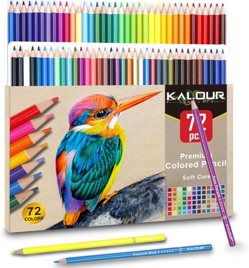 KALOUR 72 Count Colored Pencils for Adult Coloring Books, Soft Core,Ideal for Drawing Blending Shading,Color Pencils Set Gift for Adults Kids Beginners - Image 7