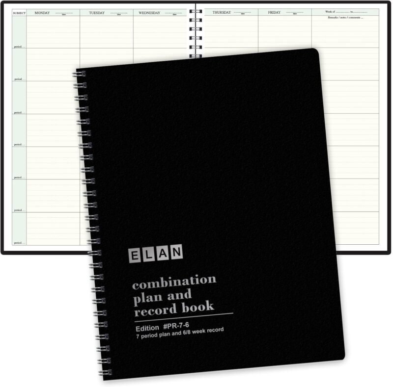 Elan Publishing Company Combination Plan and Record Book: One efficient 8-1/2" x 11" Book for Lesson Plans and Grades Combines W101 and R6080 - (PR7-6)