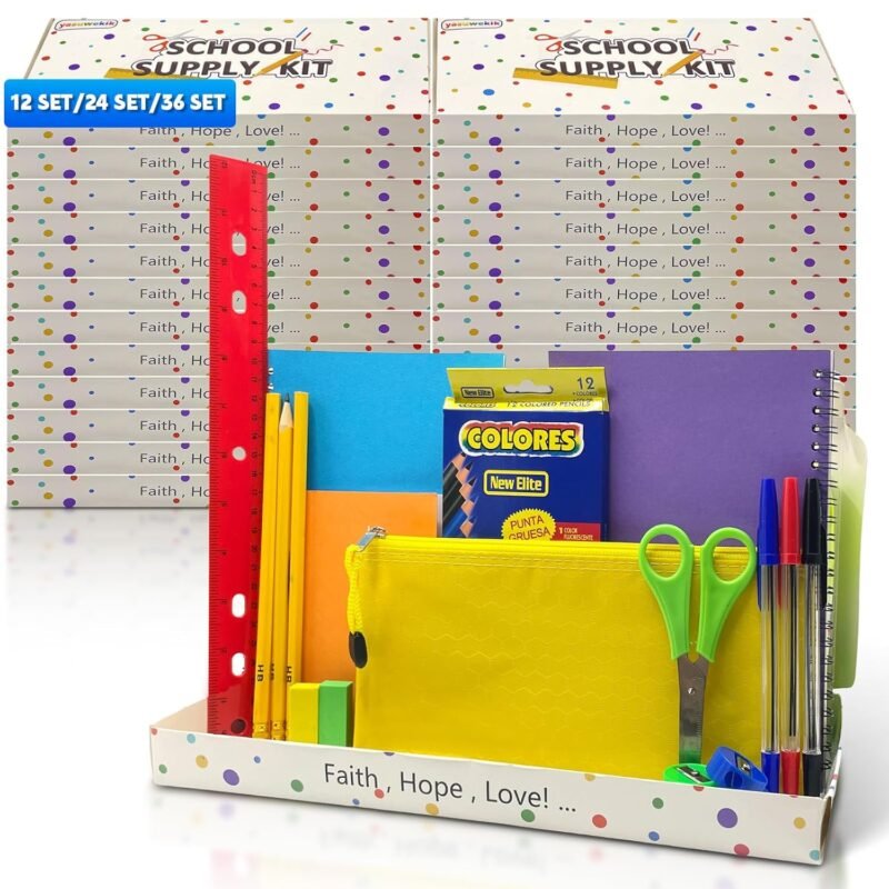 Back to School Supplies Bundle Kit Bulk for Christmas Child Shoebox Donation Classroom School Essential Supplies Kit for Ages 6-12 for Christian Charity Packing Party Samaritan Purse Gifts (12) - Image 3