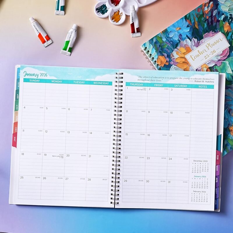 Teacher Planner 2025-2026 - Teacher Lesson Plan Book 2025-2026 from Jul. 2025 to Jun. 2026, 11" x 8.5", Weekly & Monthly Lesson Planner for Teachers - Floral - Image 8