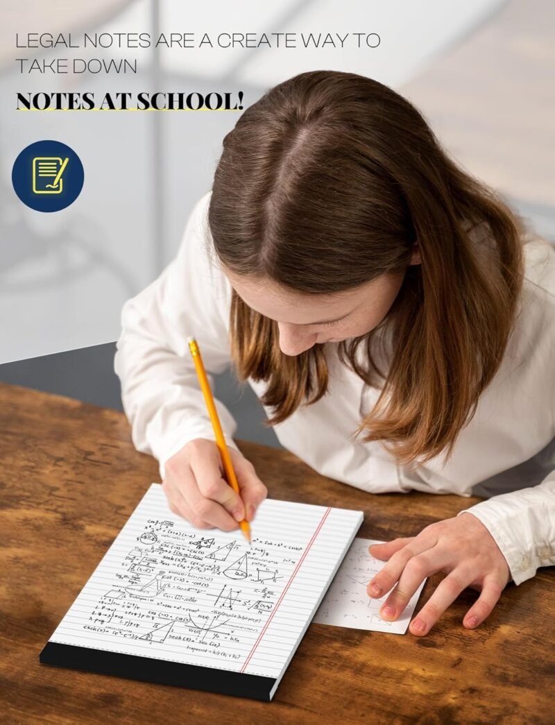 Legal Pads 8.5 x 11 White Note Pads 8.5 x 11 In 2 Pack Notepads 8.5 x 11 Writing Pads of Paper 8.5 x 11 Legal Notepads Wide Ruled White Lined Paper Pads 8.5 x 11 30 Sheets Per Legal Note Pads 8.5 x 11 - Image 7