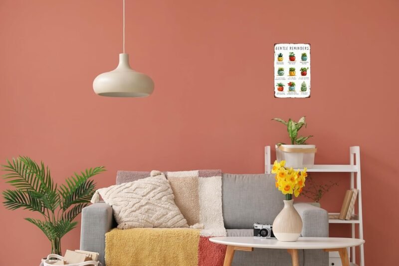 Room Retro Tin Metal Signs Cute Potted Plants Desk Decor therapy office decor office plant decor boho desk accessories aesthetic Mental Health Gentle Reminders Sign 8x12 in - Image 5