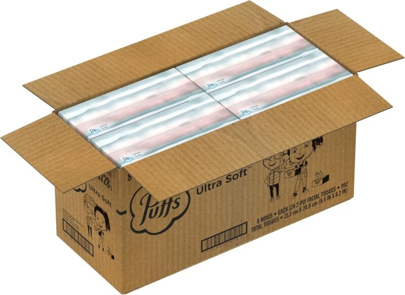 Puffs Ultra Soft Non-Lotion Facial Tissue, 8 Family Boxes, 124 Facial Tissues per Box - Image 12