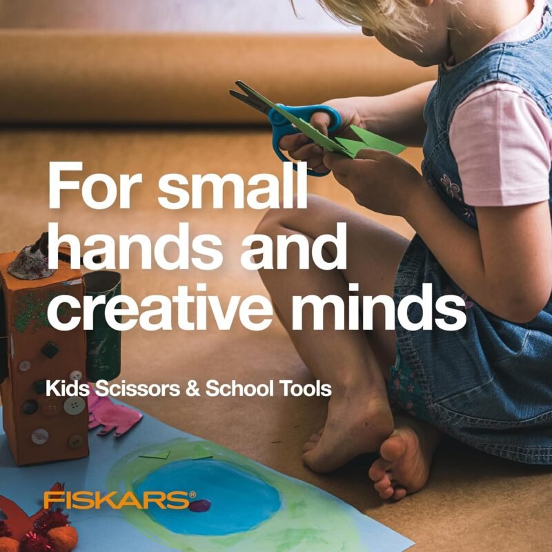 Fiskars 5" Blunt-Tip Scissors for Kids Ages 4-7 (3-Pack) - Scissors for School or Crafting - Back to School Supplies - Red, Blue, Turquoise - Image 8