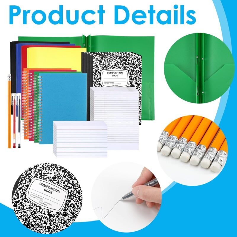 61 Pcs High School Writing Bundle Essential Back to School Supply Kit Essentials Elementary Supplies Set for College Kids Students Freshman - Image 3