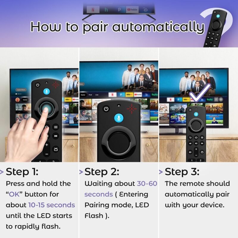 Replacement Remote Control for TV Stick(2nd Gen/3rd Gen/4K/4K Max/Lite), TV Cube, for All Insignia/Pioneer Smart TVs - Image 6