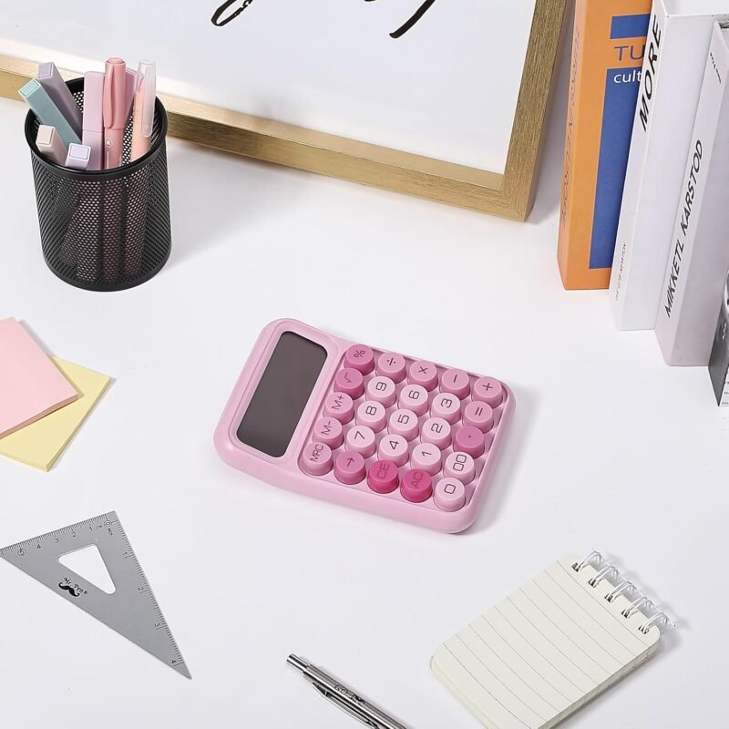 Mr. Pen Mechanical Switch Calculator - 12 Digit Large LCD Display, Pink with Big Buttons, Back to School Supplies - Image 6