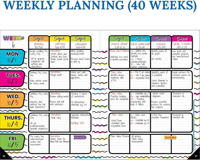 Carson Dellosa Kind Vibes Teacher Planner—Undated Weekly/Monthly Lesson Plan Book and Record Organizer for Classroom or Homeschool (8 inches x 11 inches) - Image 3
