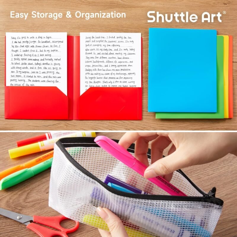Shuttle Art 102 PCS Back to School Supplies Kit, School Supply Box for Grades K-5, School Supplies for Kids and Students, Including Pencils, Pens, Markers, Erasers, Notebooks, Folders and More - Image 5