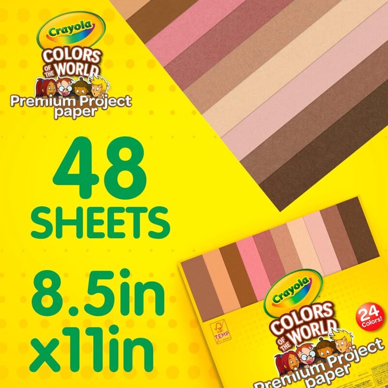 Crayola Construction Paper in Colors of The World, 8.5” x 11”, 24 Colors, Craft Supplies, 48 Sheets - Image 4