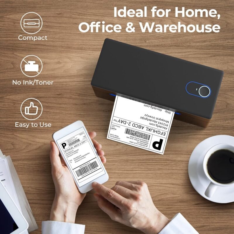 Nelko Bluetooth Thermal Shipping Label Printer, Wireless 4x6 Shipping Label Printer for Shipping Packages, Support Android, iPhone and Windows, Widely Used for Amazon, Ebay, Shopify, Etsy, USPS - Image 5