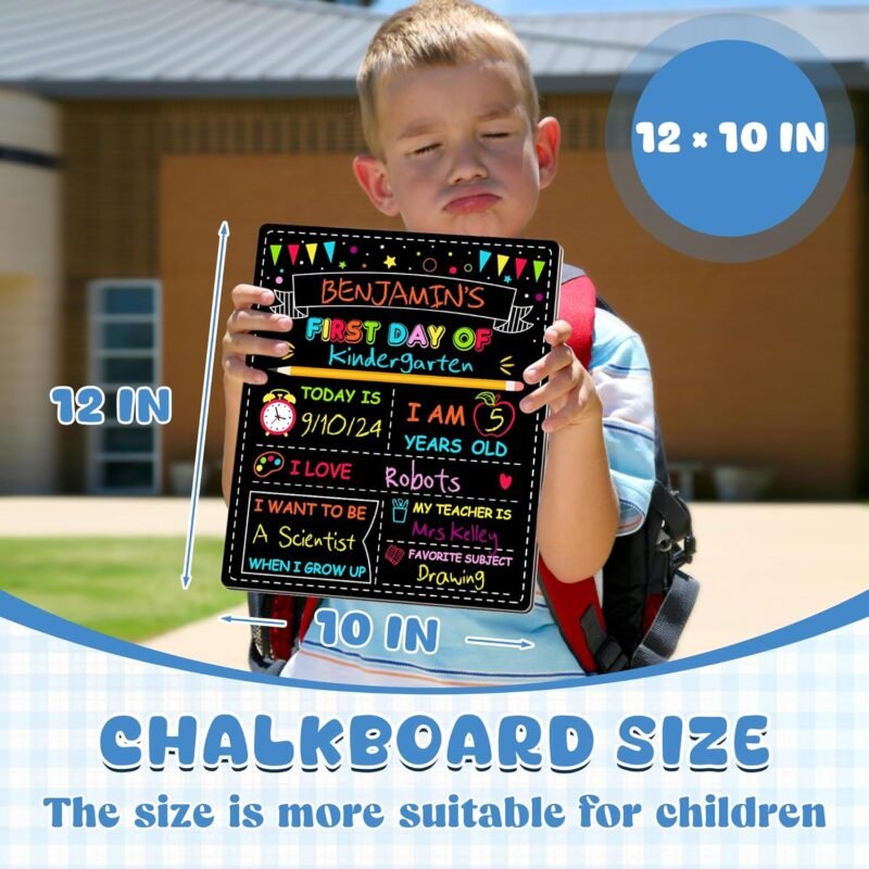 Double-Sided First Day & Last Day School Board, 12 10 Inches, Reusable Color Painting, Washable Chalkboard Signs for Kindergarten & Pre-K - Image 3