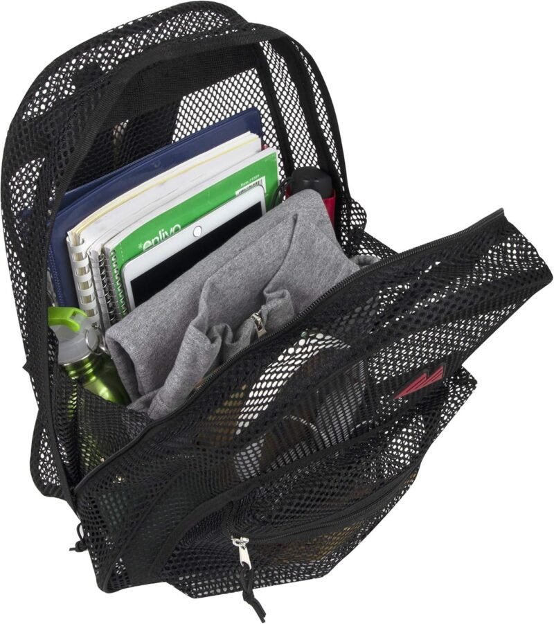 Summit Ridge Mesh Backpacks for Kids, Adults, School, Beach, and Travel, Colorful Transparent Mesh Backpacks with Padded Straps - Image 3