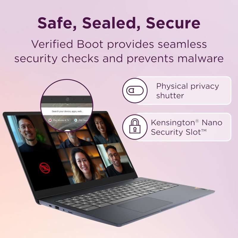 Lenovo IdeaPad 3i Chromebook, 15.6” FHD Display, Intel Celeron N4500, 8GB RAM, 64GB eMMC, 1920x1080 px, 720p Camera, Chrome OS, Abyss Blue - Image 5
