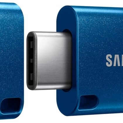 Samsung Type-C USB Flash Drive, 256GB, Transfers 4GB Files in 11 Secs w/Up to 400MB/s 3.13 Read Speeds, Compatible w/USB 3.0/2.0, Waterproof, 2022, Blue, MUF-256DA/AM