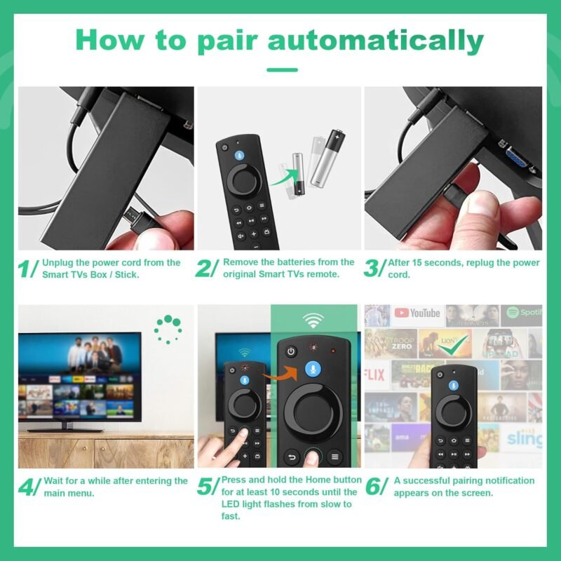 Replacement Voice Remote 3rd Gen,Compatible with AMZ Smart TV (Stick/4K/4K Max/Lite/Cube),for Insignia-Toshiba-Pioneer Smart TV - Image 4