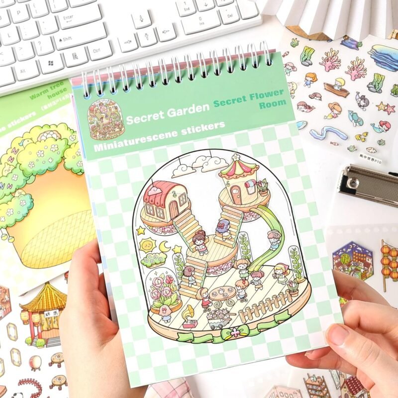 3D Stickers Scene, 20 Sets DIY 3D Scene Sticker Collection Book for Adults Girls, Cute 3D Cartoon Sticker Therapy Activity for Stress Relief, Crafts & Gifts (Muticolor) - Image 4
