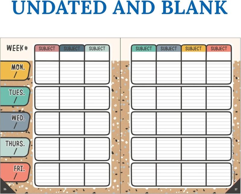 Carson Dellosa We Belong Teacher Planner, 8" x 11" Boho Rainbow Lesson Plan Book With Stickers, Checklist, Notes, School Supplies for Classroom Organization - Image 4