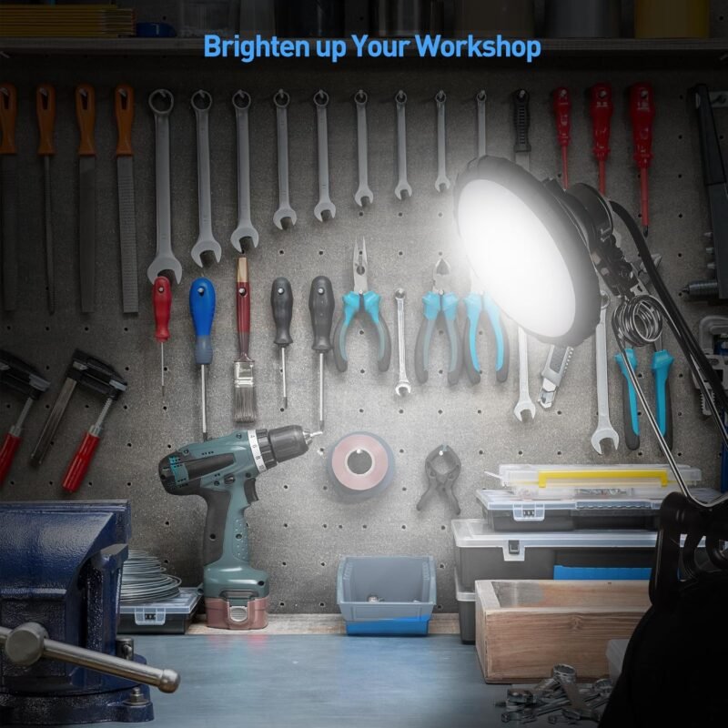 [ETL Certified] Cable Matters Portable LED Clamp Light for Workshop, Clamp On Light (LED Clamp Work Light) with 6 feet Cord, 800 Lumens, 9.5Watts, 5000K Daylight - Image 4
