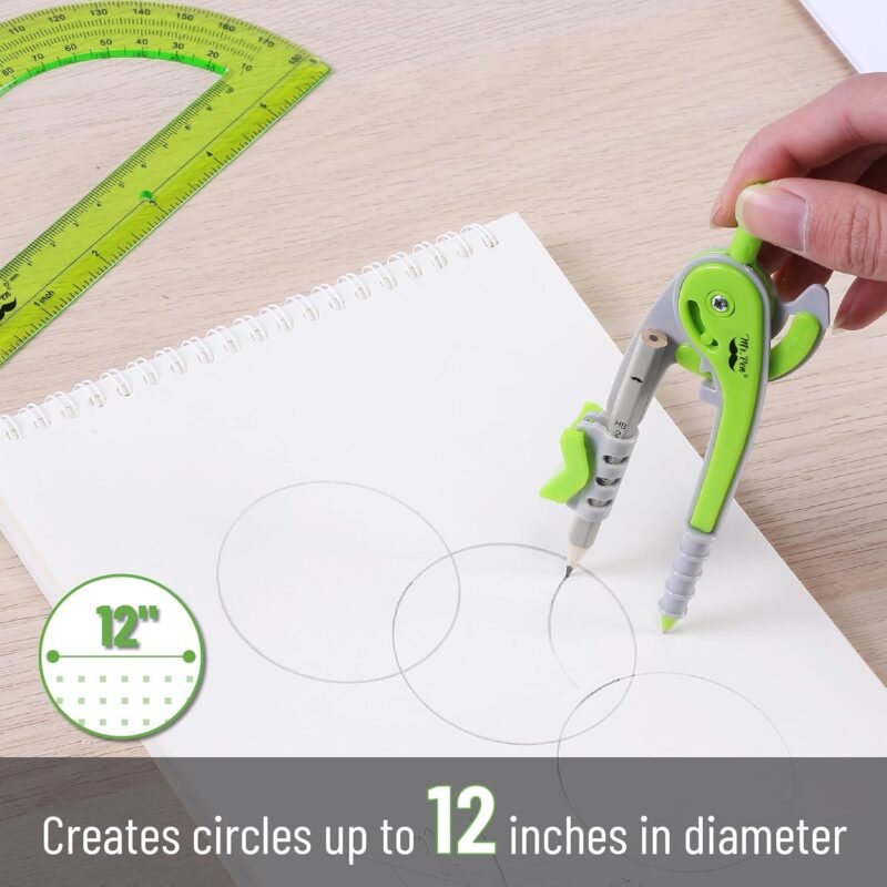 Mr. Pen- Compass and Protractor Set, Geometry Kit, Compass Protractor Set, Protractor, Compass for Geometry, Math Compass, Compass School, Math Compass and Protractor, Back to School Supplies - Image 3