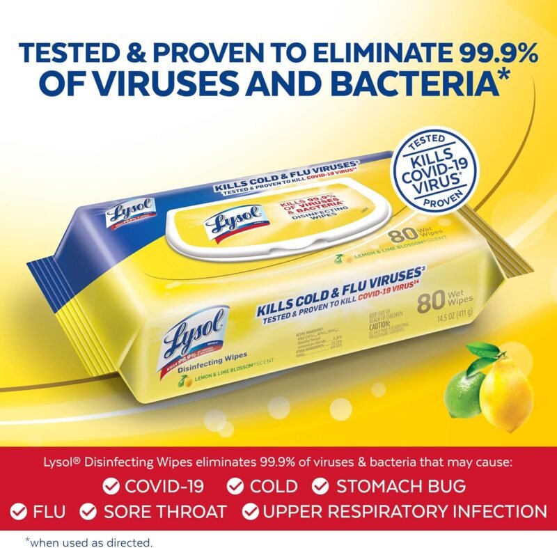 Lysol Disinfecting Handi-Pack Wipes, Lemon and Lime Blossom, 480 Count - Image 3