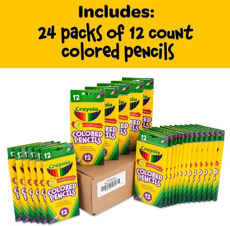 Crayola Bulk Colored Pencils for Kids (24pk), Essential Back to School Supplies For Teachers, Bulk Preschool & Kindergarten Classroom Must Haves, 12 Colors - Image 2